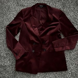 Wine velour blazer